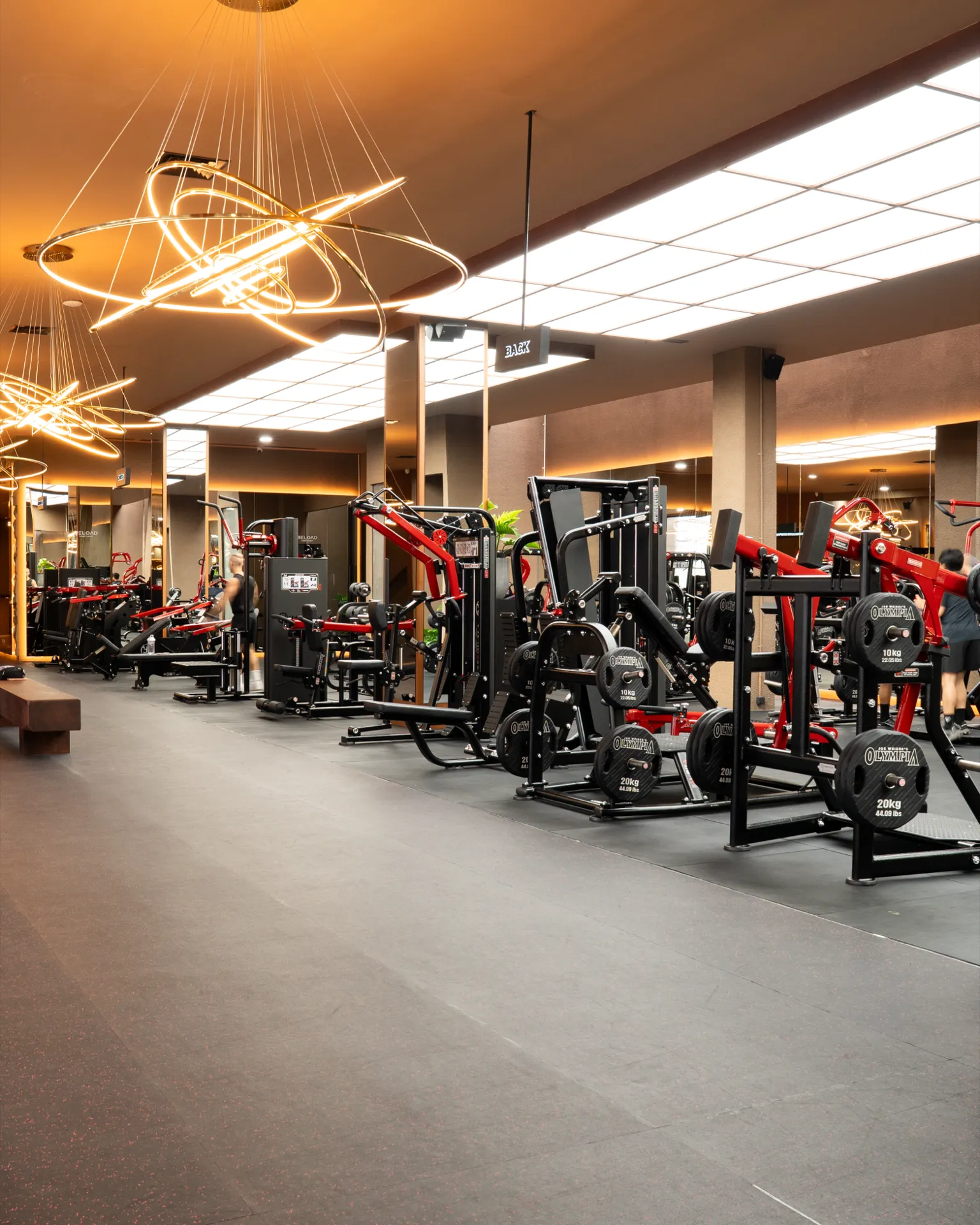The gym at Reload Sanctuary